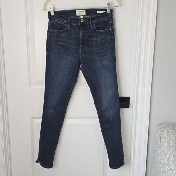 FRAME Denim Le High Slit Hem Skinny Jeans - Size 28 - Picture 2 of 14